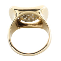 Diamond signet style ring with curved setting-vintage rings-The Antique Ring Shop