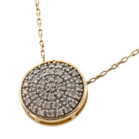Diamond pendant in yellow and white gold-Pendants-The Antique Ring Shop