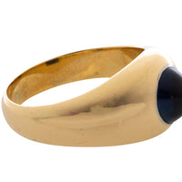 Cabochon sapphire ring in 14 carat gold-gents rings-The Antique Ring Shop