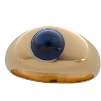 Cabochon sapphire ring in 14 carat gold-gents rings-The Antique Ring Shop