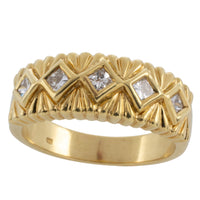 Princess cut diamond ring in 18 carat gold-vintage rings-The Antique Ring Shop