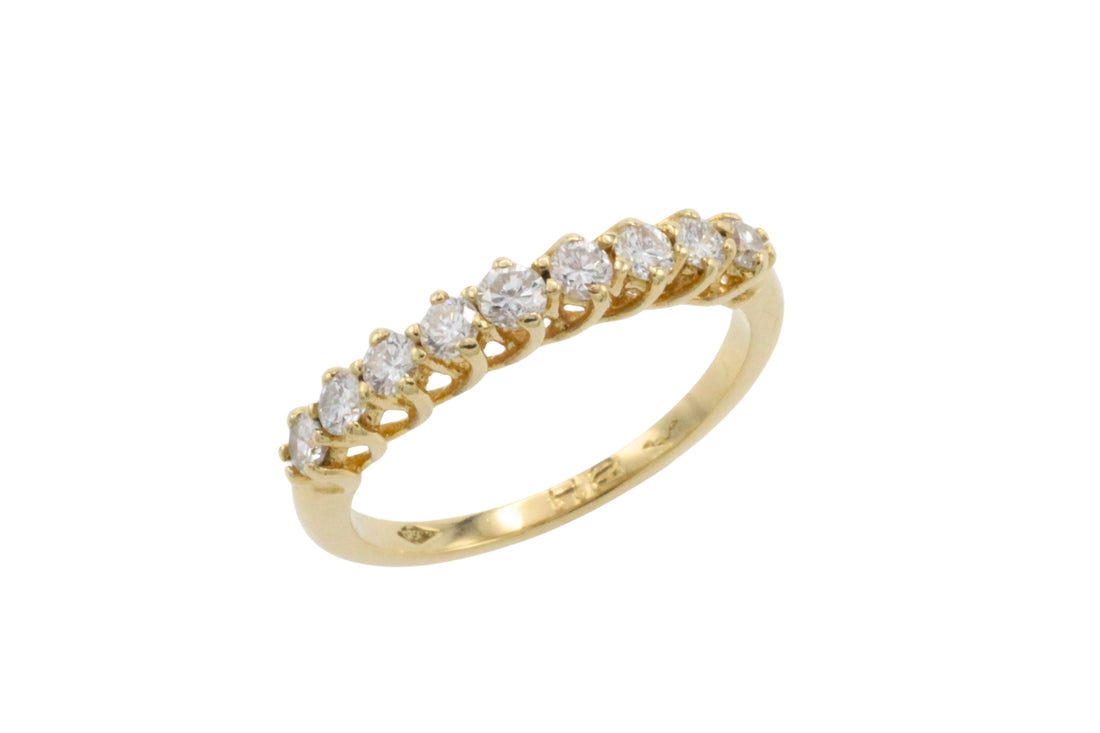 Diamond half eternity band in 18 carat gold-Vintage Rings-The Antique Ring Shop