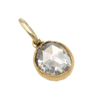 Rose diamond solitaire pendant in 14 carat gold-Pendants-The Antique Ring Shop