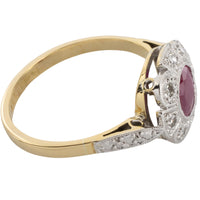 Vintage ruby and diamond ring in platinum and gold-engagement rings-The Antique Ring Shop