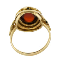 Vintage cabochon garnet ring in 14 carat gold-Vintage Rings-The Antique Ring Shop