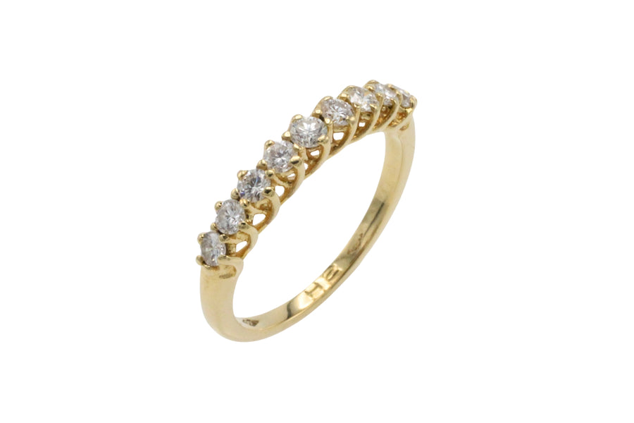 Diamond half eternity band in 18 carat gold-Vintage Rings-The Antique Ring Shop