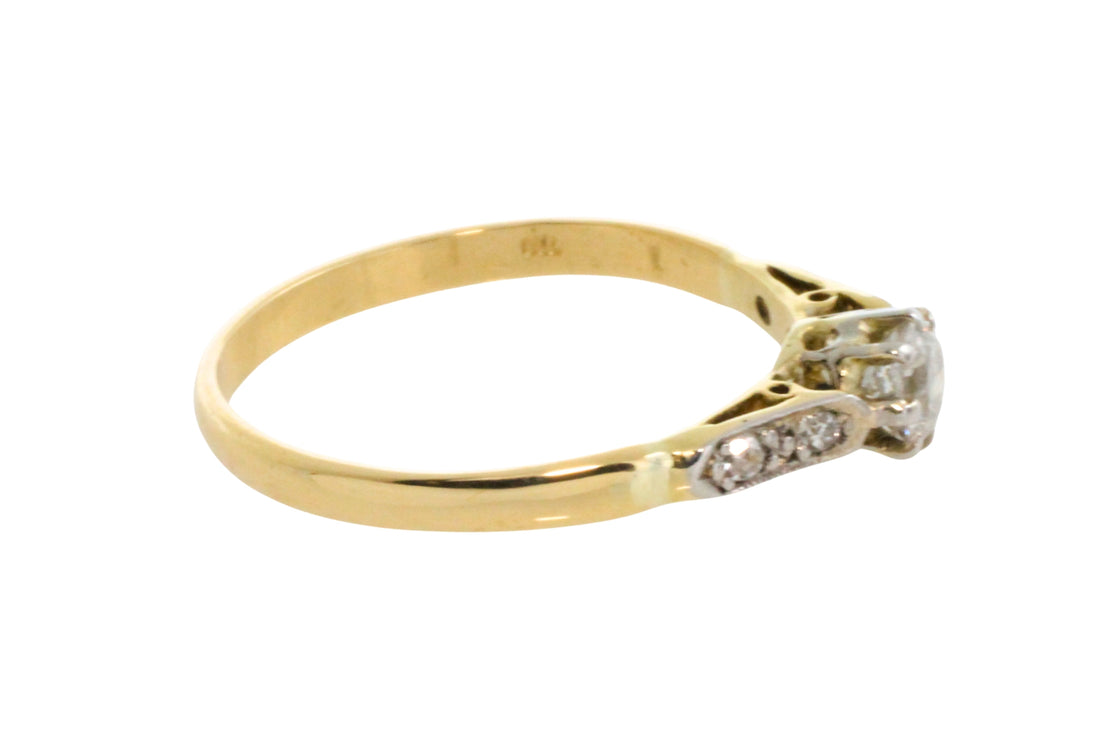Vintage diamond ring in 18 carat gold-engagement rings-The Antique Ring Shop