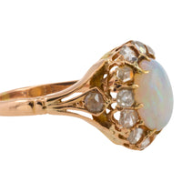 Cabochon opal and rose diamond ring-Antique rings-The Antique Ring Shop