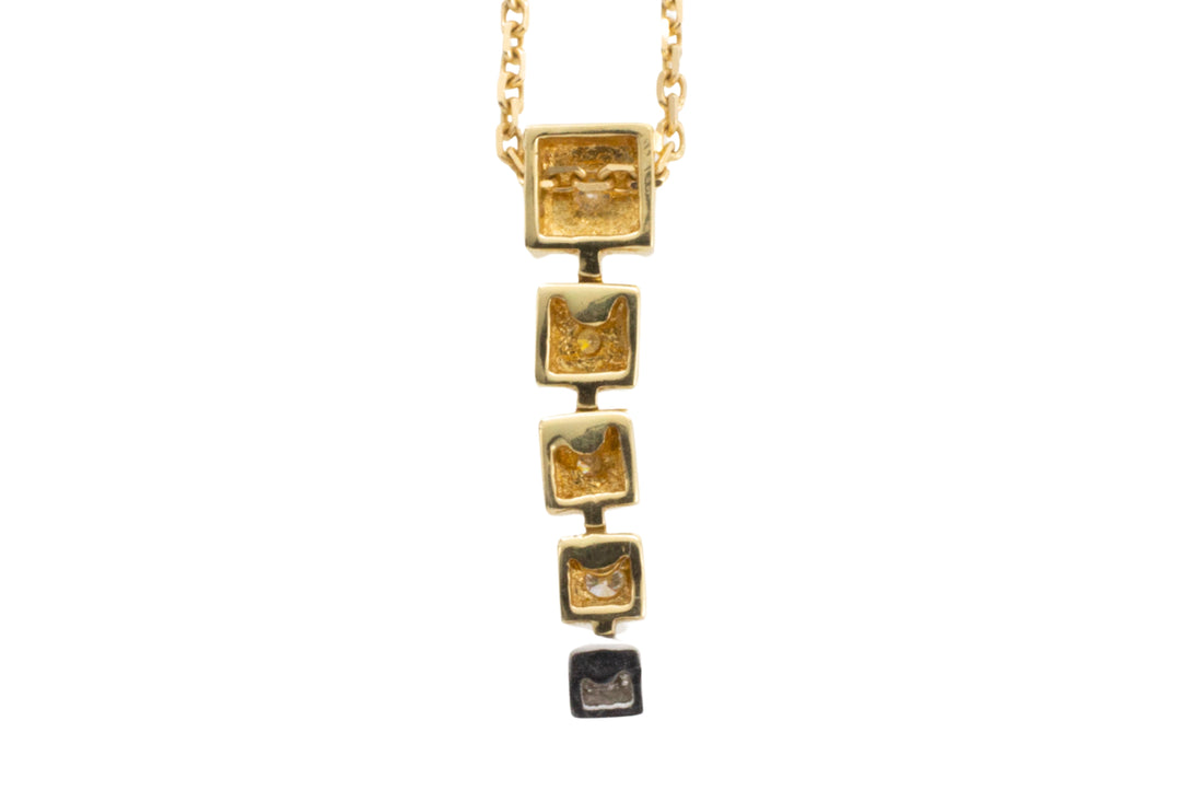 Diamond pendant in 14 carat gold-Pendants-The Antique Ring Shop