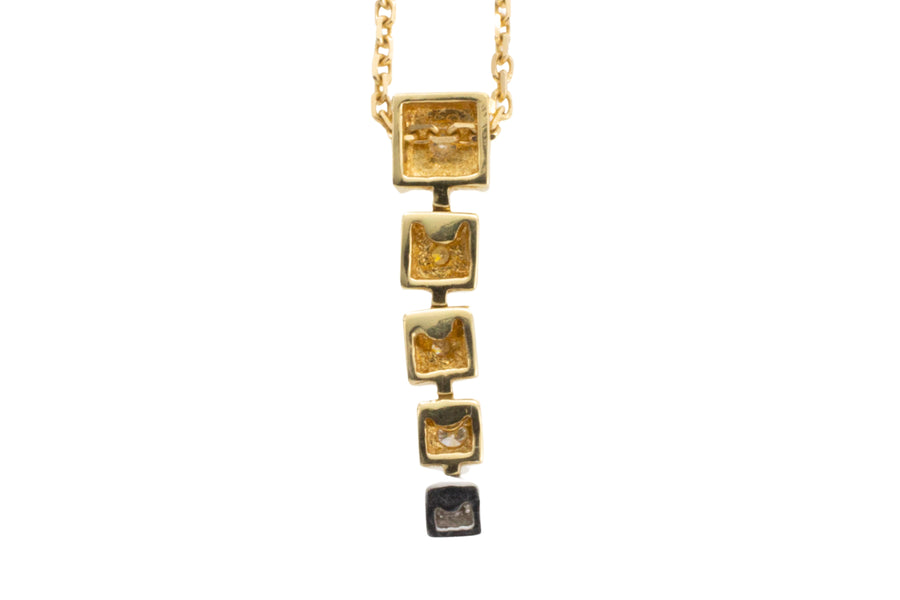 Diamond pendant in 14 carat gold-Pendants-The Antique Ring Shop