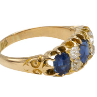 Victorian sapphire and diamond ring from 1898-Antique rings-The Antique Ring Shop