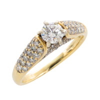 Brilliant cut diamond ring in 14 carat gold-engagement rings-The Antique Ring Shop