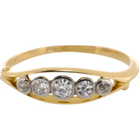 Edwardian five stone old cut diamond ring