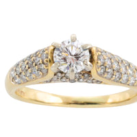Brilliant cut diamond ring in 14 carat gold-engagement rings-The Antique Ring Shop