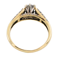 Brilliant cut diamond ring in 14 carat gold-engagement rings-The Antique Ring Shop