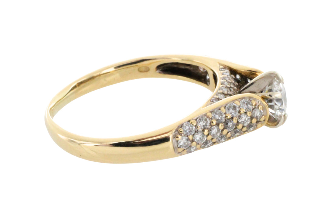 Brilliant cut diamond ring in 14 carat gold-engagement rings-The Antique Ring Shop