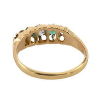 Edwardian period 18 carat emerald and old cut diamond ring-Antique rings-The Antique Ring Shop