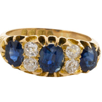 Victorian sapphire and diamond ring from 1898-Antique rings-The Antique Ring Shop