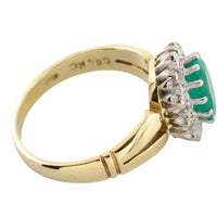 Vintage emerald and diamond ring in 18 carat gold-engagement rings-The Antique Ring Shop