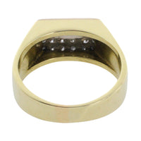 Pave set diamond ring in 14 carat gold-gents rings-The Antique Ring Shop