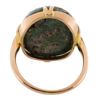 Cabochon turquoise ring in 18 carat gold