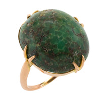 Cabochon turquoise ring in 18 carat gold