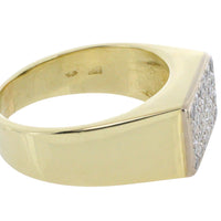 Pave set diamond ring in 14 carat gold-gents rings-The Antique Ring Shop