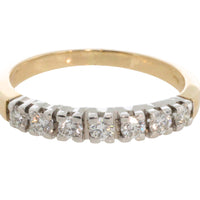 Seven stone diamond ring in 14 carat gold-Vintage Rings-The Antique Ring Shop