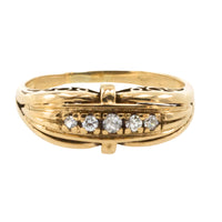 Vintage five stone diamond ring in 14 carat gold-Vintage Rings-The Antique Ring Shop