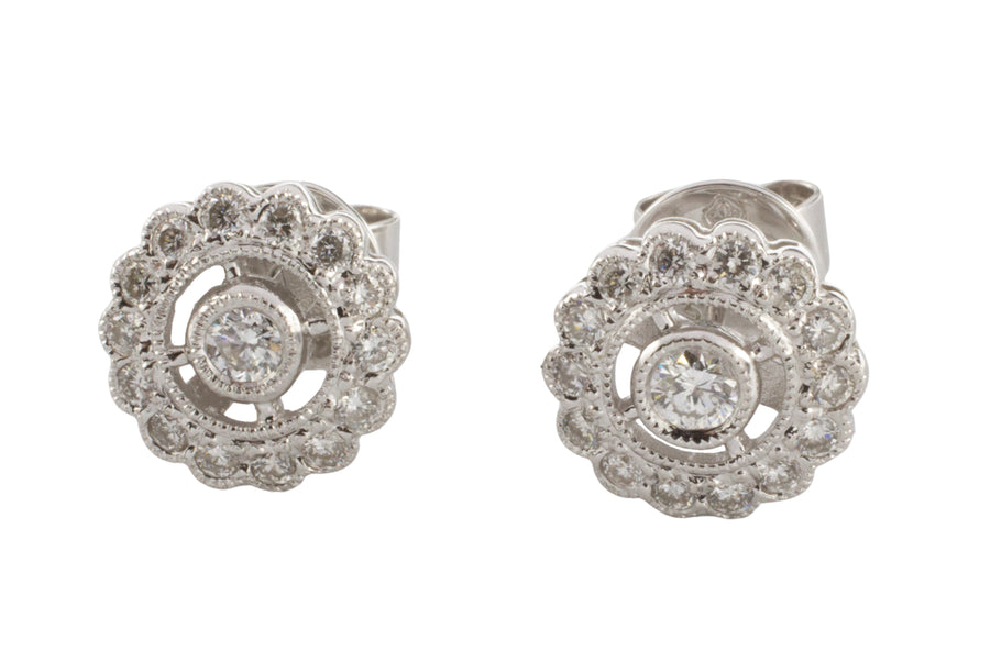 Brilliant cut diamond studs in 18 carat gold-Earrings-The Antique Ring Shop