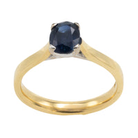 Sapphire solitaire ring in 18 carat gold-engagement rings-The Antique Ring Shop