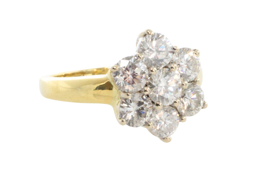 Vintage diamond cluster ring in 18 carat gold-engagement rings-The Antique Ring Shop