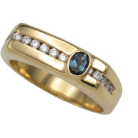 Alexandrite and diamond ring in 18 carat gold-gents rings-The Antique Ring Shop