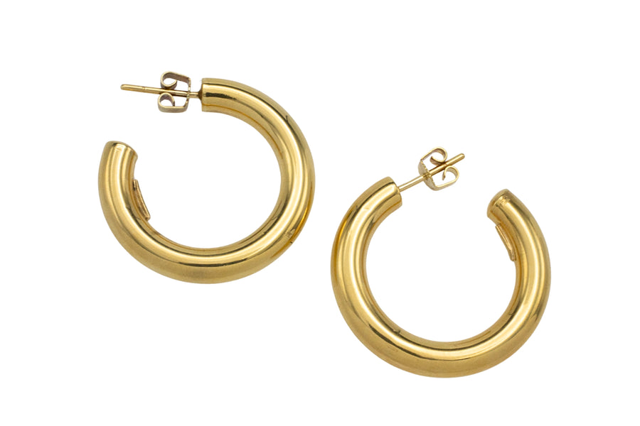 18 carat gold hoop earrings-Earrings-The Antique Ring Shop