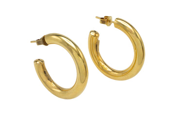 18 carat gold hoop earrings-Earrings-The Antique Ring Shop