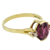 Vintage garnet and diamond ring in 14 carat gold-Vintage Rings-The Antique Ring Shop