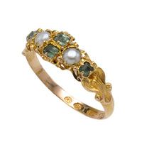 Victorian pearl and chrysoberyl ring from 1869-Antique rings-The Antique Ring Shop