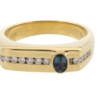 Alexandrite and diamond ring in 18 carat gold-gents rings-The Antique Ring Shop