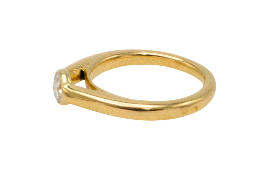 18 carat gold diamond solitaire ring-engagement rings-The Antique Ring Shop