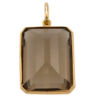 Smoked quartz pendant in 18 carat rose gold-Pendants-The Antique Ring Shop