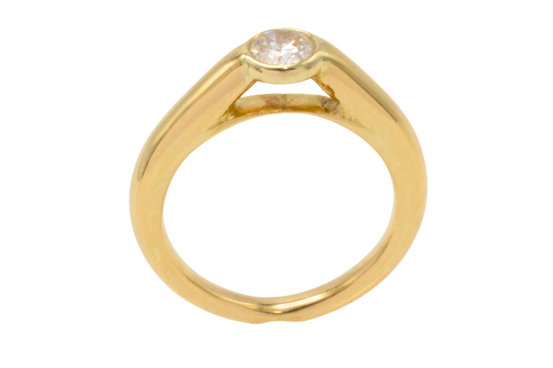 18 carat gold diamond solitaire ring-engagement rings-The Antique Ring Shop