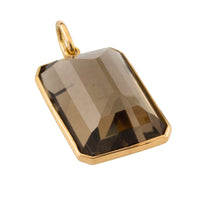 Smoked quartz pendant in 18 carat rose gold-Pendants-The Antique Ring Shop