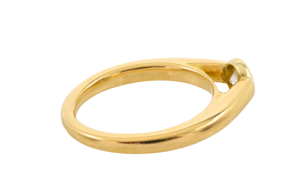 18 carat gold diamond solitaire ring-engagement rings-The Antique Ring Shop