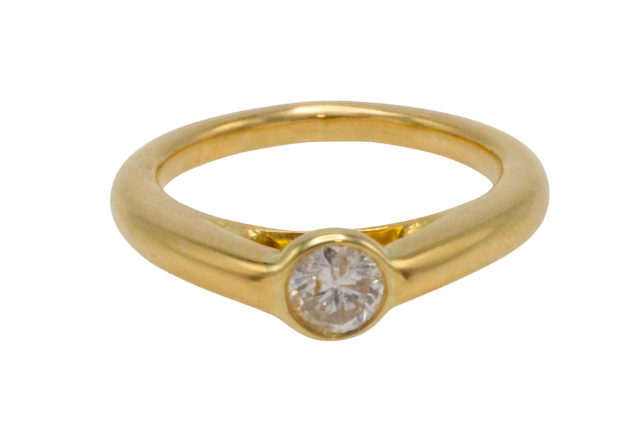 18 carat gold diamond solitaire ring-engagement rings-The Antique Ring Shop
