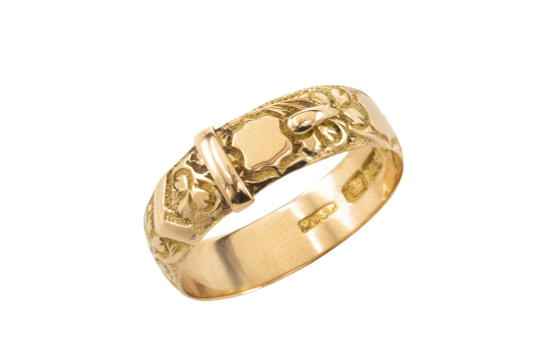 Late Victorian buckle ring in 18 carat gold from 1901-Antique rings-The Antique Ring Shop