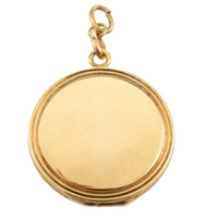 14 carat gold photo locket with sapphire-Pendants-The Antique Ring Shop