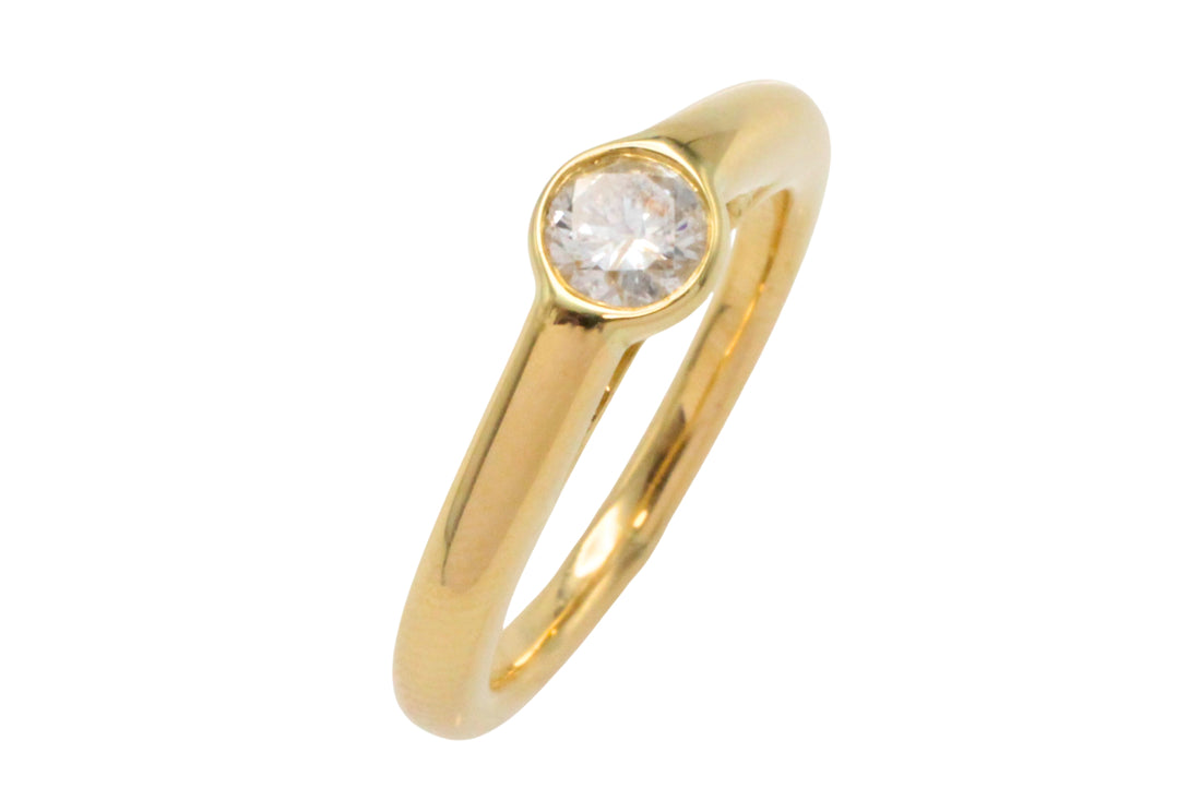 18 carat gold diamond solitaire ring-engagement rings-The Antique Ring Shop