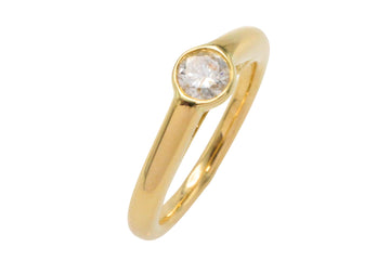 18 carat gold diamond solitaire ring-engagement rings-The Antique Ring Shop