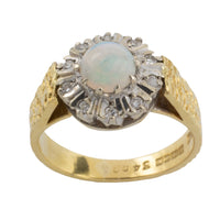 Opal and diamond ring in 18 carat gold-vintage rings-The Antique Ring Shop