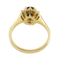 Sapphire and diamond cluster ring in 14 carat gold-engagement rings-The Antique Ring Shop